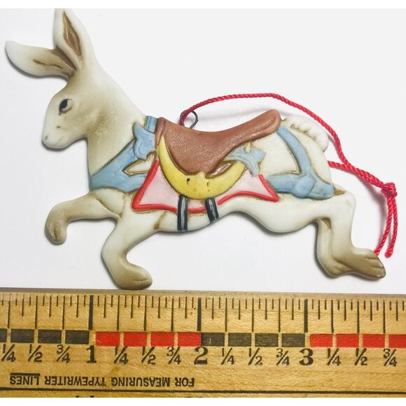 1986 Schmid Shackman Rabbit Ornament Carousel Collection Vintage Original Label - Picture 4 of 5
